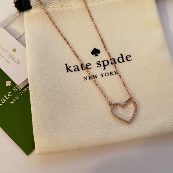 Kate Spade pave heart necklace - Picture 5 of 6